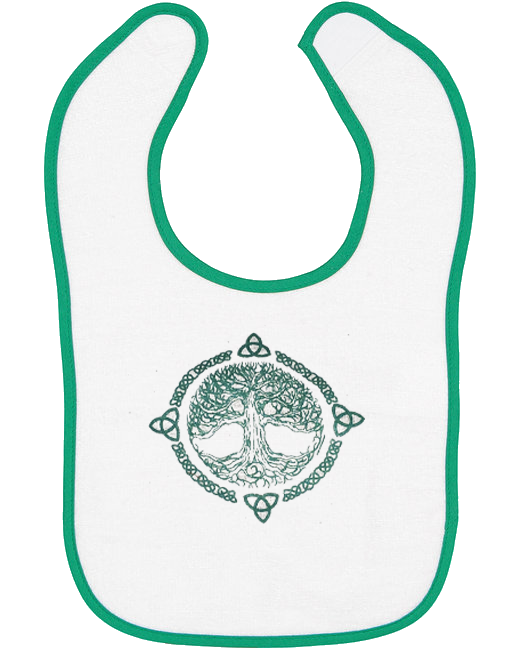 Tree of Life White/Kelly Trim Bib