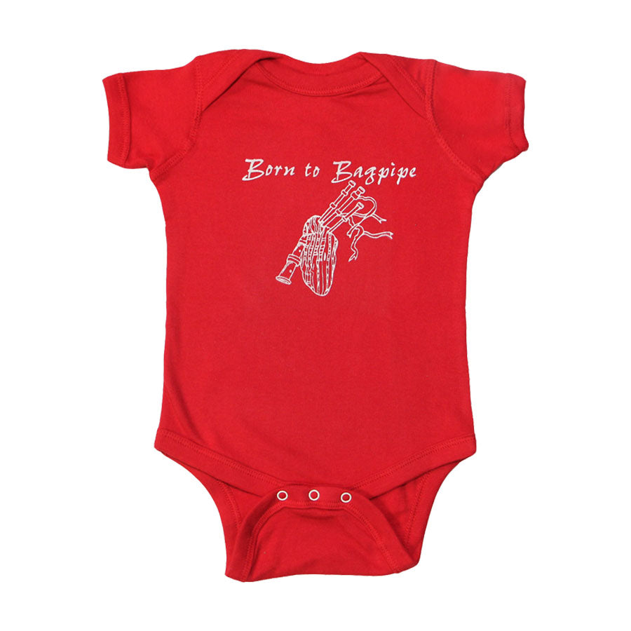Born to Bagpipe Red Baby Onesie
