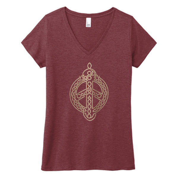 Peace Knot Maroon Frost Women's T-Shirt