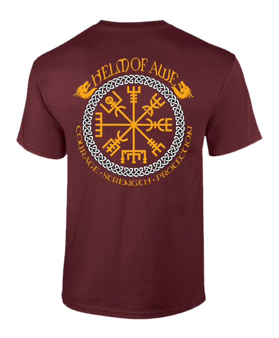 Helm of Awe - Maroon - T-shirt