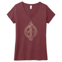 Load image into Gallery viewer, Peace Knot Maroon Frost Women's T-Shirt