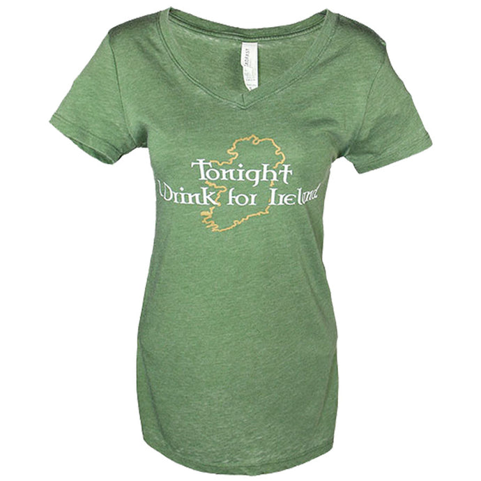 Drink for Ireland Vintage Grass Women's Perfect Tri V-Neck Tee