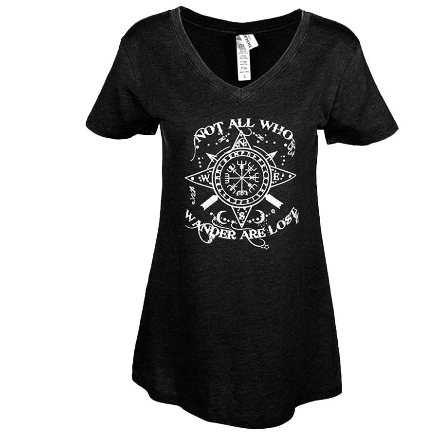 Women's Vegvisire Vintage Black Heather T-shirt