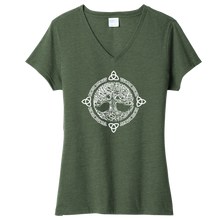 Load image into Gallery viewer, Tree Of Life Forest Green Heather Women's T-shirt