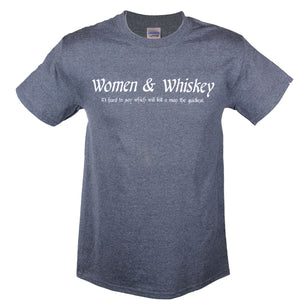Women & Whiskey Heather Navy T-shirt