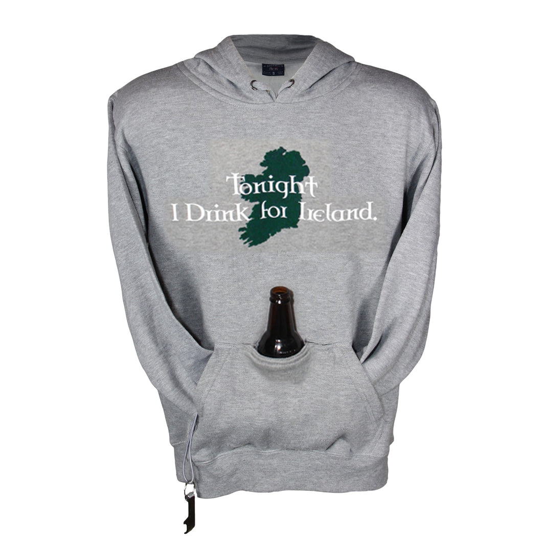 Drink for Ireland Gray Tailgate Hoodie Celtic Attitudes
